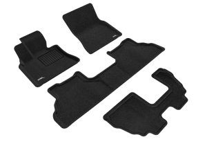 BMW X5 Floor Mats - Front + Rear + Third Row - 3D MAXpider - Elegant - Black - `07-`13